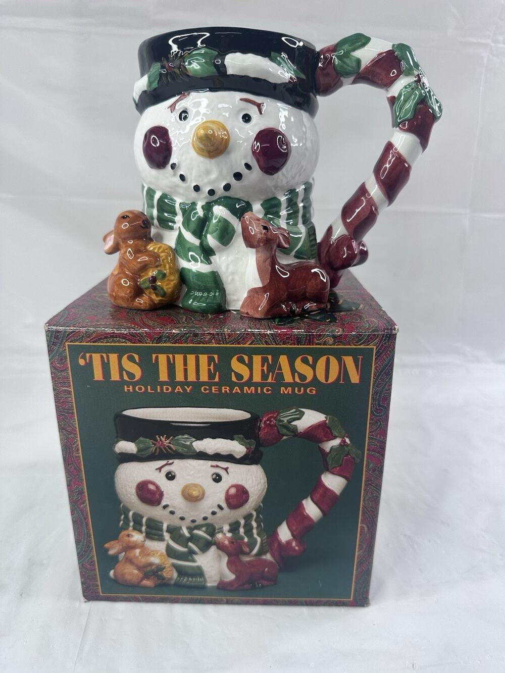 Tis the Season 18 oz Snowman Christmas Seasonal Holiday 3D Coffee Tea Cocoa Mug
